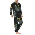 thumbnail image 3 of Kll Faces Of The Cat Sleepwear Mens Flannel Pajamas,Long Cotton Pj Set, 3 of 9
