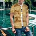 thumbnail image 6 of Zufioo Retro Palm Tree Print Men's Baseball Short Sleeve, Moisture Wicking Button-Down Hip Hop Tee-3X-Large, 6 of 7