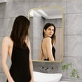 thumbnail image 5 of WallBeyond Aluminum Medicine Cabinet with Mirror Round Corner Rectangle Cabinet 16x24, Gold, 5 of 5