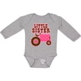 thumbnail image 3 of Inktastic Pink Tractor Little Sister Girls Long Sleeve Baby Bodysuit, 3 of 5