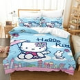 thumbnail image 4 of wt Sanrio Cartoon Anime Kuromi Hello Cat Kitt Cartoon 3D Digital Printing Quilt Cover Pillowcase Bedding Three-piece Set Cosplay RJ, 4 of 6