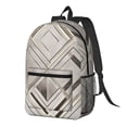 thumbnail image 3 of 17in Backpack With Pocket Adjustable Shoulder Strap Large Capacity Zipper Opening And Closing Double Pull Head Zipper For Work Travel Sports Lightslategray Geometric Lines_1, 3 of 8