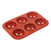 J&J 6 Cavity Semi Sphere Silicone Mold For Chocolate, Cake, Jelly, Pudding, Round Shape Half Candy Mold, Non Stick, BPA Free Silicone(Coffee, 6 Holes-1 Pack)