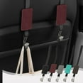 thumbnail image 1 of Car Hook Suspension Backrest Multifunctional Leather Alloy Storage Organizer Universal Headrest Mount Multiple Hooks & Cable Slots 20kg Load Capacity 28x5x1.5 cm 1 Pack, 1 of 6