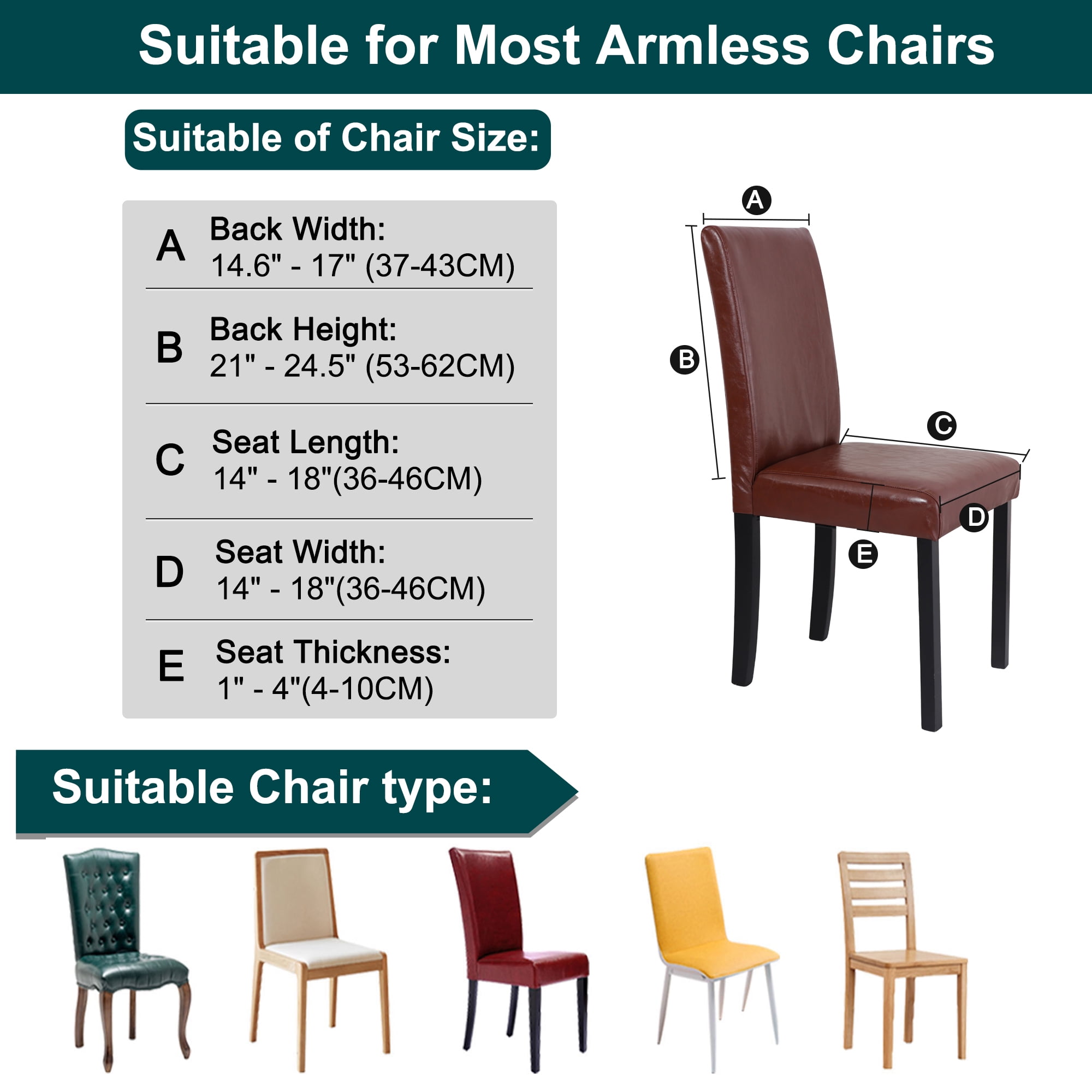 Unique Bargains Jacquard Stretch Removable Dining Room Chair Covers 2 Teal