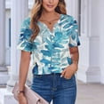 thumbnail image 4 of Otvok Womens Casual T Shirts for Summer 2025 Short Sleeve Crewneck Tunic Shirts Floral Print Tops Dressy Blouse, 4 of 5