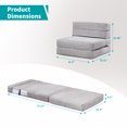 thumbnail image 2 of Mjkone Folding Sofa Bed, Twin Size Floor Foldable Sleeper Sofa, Convertible Sleeping Mattress for Small Space(Grey), 2 of 5