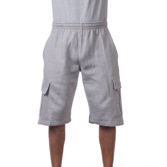 Pro Club Men's Fleece Cargo Short, Heather Gray, 7X-Large