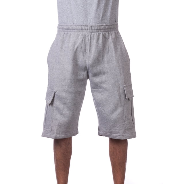 Pro Club Men's Fleece Cargo Short, Heather Gray, 7X-Large