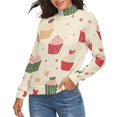 thumbnail image 2 of Snow Cake Gift Christmas Women's Turtleneck Sweater Long Sleeve Ribbed Fitted Turtle Neck Casual Fall Winter Collection Top S, 2 of 4