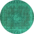 thumbnail image 1 of Ahgly Company Indoor Round Oriental Turquoise Blue Industrial Area Rugs, 8' Round, 1 of 4