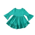 thumbnail image 4 of Baby Girls Sweatshirt Toddler Kids Baby Girls Fashion Cute Solid Color Ruffles Long Sleeve Tops Bottoming Shirt Baby Girls Sweatshirt Green-2 4-5T, 4 of 8