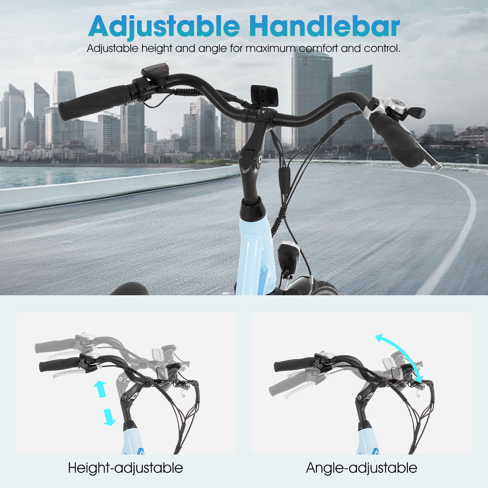 Hiland 700C Electric Bike for Adults, 250W Commuter Ebike with 36V 7.8Ah Removable Battery UL2849, 20mph, 7-Speed Electric Bicycle Step-Through
