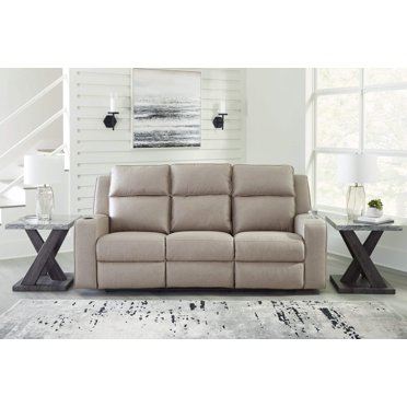 Signature Design by Ashley Lavenhorne Pebble Reclining Sofa with Drop Down Table