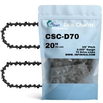 2-Pack 20" Full Chisel Chainsaw Chain D70 Replacement for McCulloch 675 Chainsaws - (20 inch, 3/8" Pitch, 0.050" Gauge, 70 Drive Links)