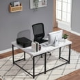 thumbnail image 3 of Ivinta Industrial L-Shaped Desk, Thickened 2" Desktop Lap Desks, 58 in x 44 in, White, 3 of 9
