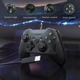 thumbnail image 3 of Controlador con cable para Xbox One, controlador de juegos con cable para Xbox One PC Windows 7/8/10, con conector de audio Turbo de doble vibración (negro), 3 of 5