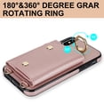 thumbnail image 5 of Allytechgroup Wallet Case for Apple iPhone XS Max, RFID Blocking Crossbody Shoulder Strap Hand Wrist Cards Holder Ring Stand Bumper Drop Protection Phone Case for Girls Women, Rosegold, 5 of 9