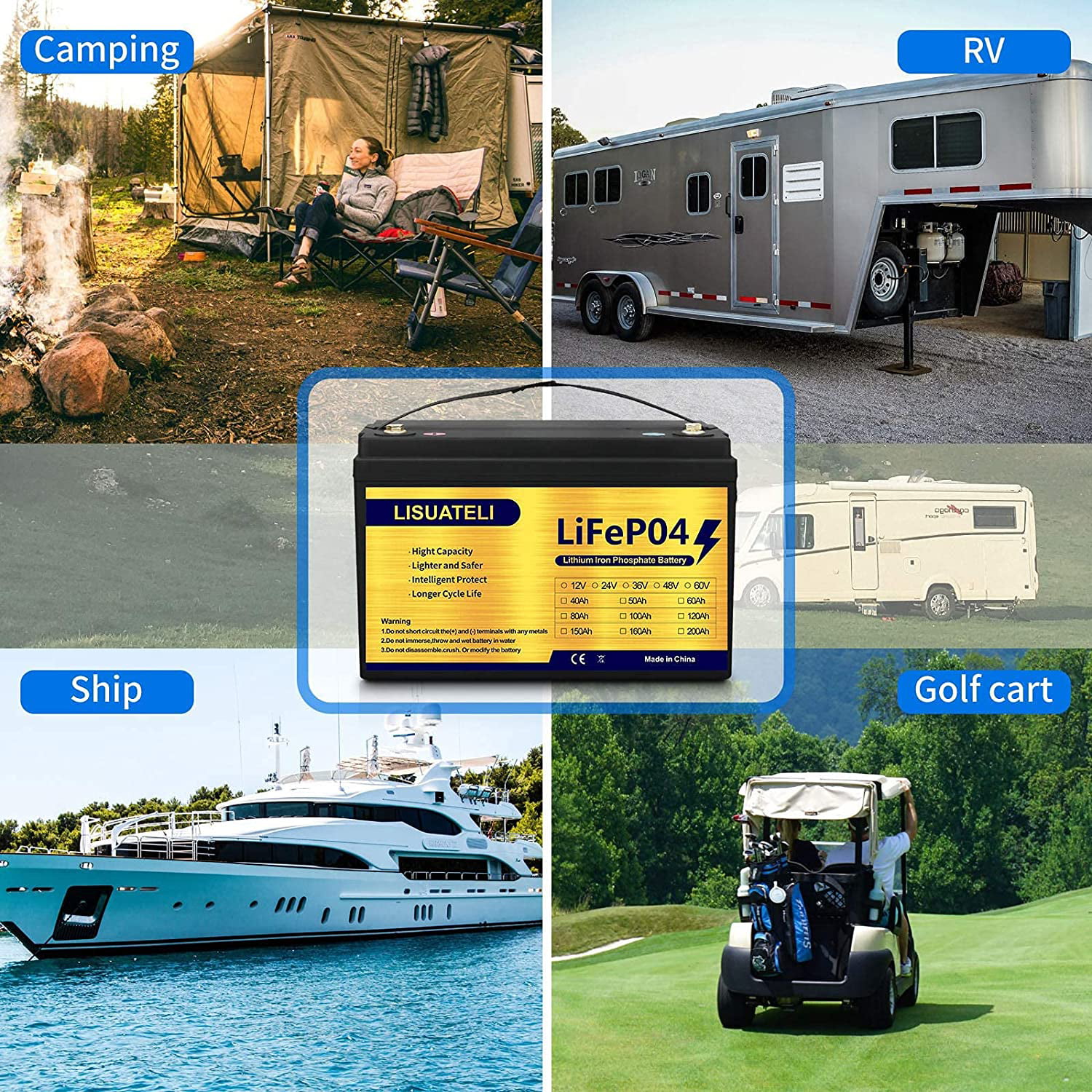 12V 100Ah Lifepo4 baterías de Litio hasta 7000 ciclos Profundos para  Carrito de Golf Solar RV Camper Batería Marina y más Aplicaciones Incluyen  Cargador : : Industria, empresas y ciencia