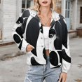 thumbnail image 3 of Jackets for Women Winter Coat Jackets Flannel Stand Collar Jacket(Yin Yang Cat Art Print,Size:S-4XL), 3 of 7