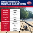 thumbnail image 4 of Penn Carnage III Boat Conventional Casting Fishing Rod, 6’6", Loads 50 – 100 Lbs, Black, 4 of 9