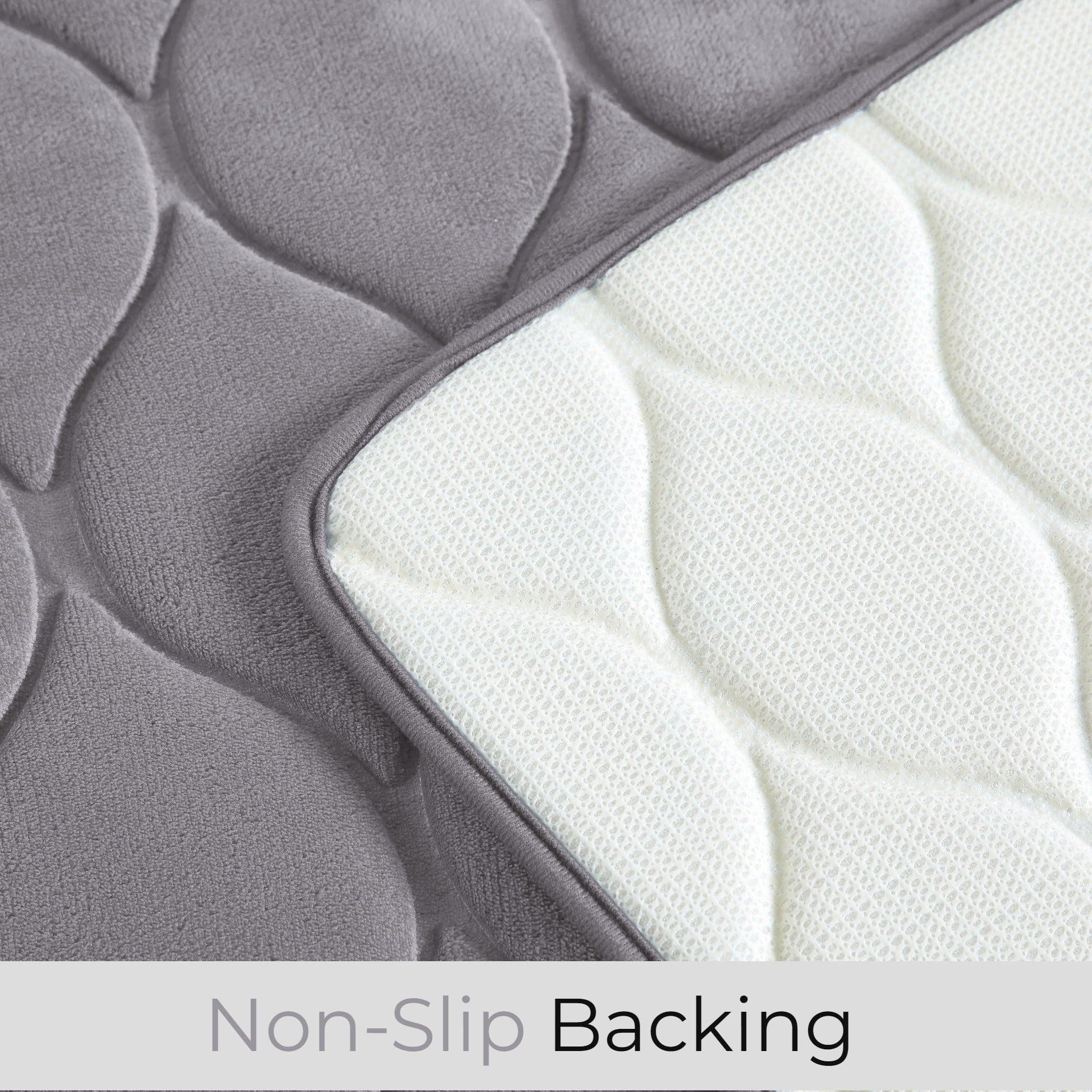 Yafa Home Fashion Memory Foam Bath Rugs Non-Slip Aqua Blue PVC, 2 Piece, Water Absorbent (2 Count)
