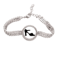 thumbnail image 1 of Talons Hauts pour Femmes Motif Contour Noir Bracelet Chaîne Cheville Diamant Bijou, 1 of 3