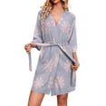 thumbnail image 2 of Avidlove Women Robes Waffle Knit Soft Bathrobe Knee Length Lightweight Loungewear, 2 of 7