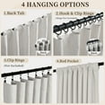 thumbnail image 3 of 100% Blackout Curtains 2 Panels Set, 52" Back Tab/Rod Pocket with Machine Washable Linen Textured Blackout Drape for Bedroom, Curtains,Beige, 3 of 6