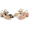 thumbnail image 6 of Journee Collection Womens Issmia Two Tone Covered Block Heel Multi Strap Sandals, 6 of 7