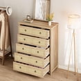 thumbnail image 4 of 5-Drawer Tall Rattan Dresser with Under-mount Drawer Slides 45 In Boho Chest for Bedroom Living Room Natural Oak, 4 of 9