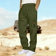 thumbnail image 4 of yillto Men Cargo Pants Big and Tall Sweatpants Straight Leg Casual Loose Elastic Waist Pants with Pockets, 4 of 6