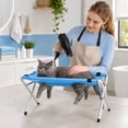 thumbnail image 3 of Elevated Outdoor Pet Bed Foldable Cooling Pet Bed, Stainless Steel Mesh Portable Raised Dog Bed for Camping and Pet Bath Care, Stainless Pet Bed with Detachable Parts, 3 of 4