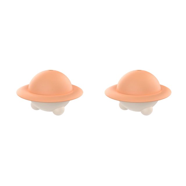 Bearachild Molde de bola de hielo Congelador Silicona -40-230 ℃ 60ml Summer Cube Maker Reutilizable Cocina Galleta Microondas Molde Naranja naranja claro 2piezas