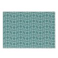 thumbnail image 1 of Turquoise Cutting Board, Minimalist Design Geometrical Squared Rounds Retro Inspired Image, Decorative Tempered Glass Cutting and Serving Board, Small Size, Petrol Blue and White, by Ambesonne, 1 of 1