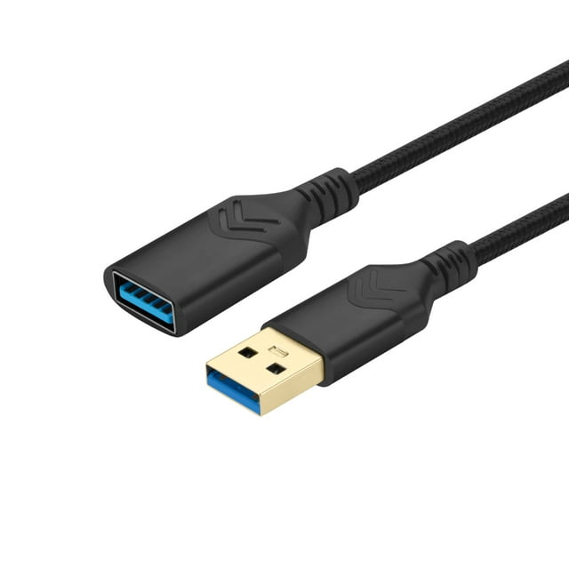 Câble d'Extension USB 3.0 5 Pi, ROFAY Cordon USB A Mâle vers Femelle Prolongateur Durable Tressé Transfert de Données Élevé Compatible avec Imprimante, Clavier USB, Clé/disque Dur, Noir