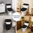 thumbnail image 6 of Black Morocco Toilet Lid Cover and Tank Cover Set, Black Morocco 2pc Stretch Toilet Lid Seat Covers for Bathroom Washable Protector with Elastic Edge for Standard & Elongated Toilets, 6 of 9