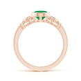 thumbnail image 2 of ANGARA Natural Vintage Style Bezel-Set Oval 1.1 ct Emerald Ring with Diamonds in 14K Rose Gold for Women (Size-8x6mm) | May Birthstone, Anniversary, Jewelry Gift for Women | Natural Emerald Ring, 2 of 9