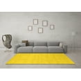 thumbnail image 3 of Ahgly Company Machine Washable Indoor Rectangle Solid Yellow Modern Area Rugs, 2' x 4', 3 of 4