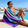 thumbnail image 6 of Oversized Terry Beach Towel 36 x 72 in Soft Extra Large Big Pool Swim Towels Clearance Big Travel Blanket Cruise Vacation Accessories Essentials Lounge Chair Cover Boho, 6 of 6