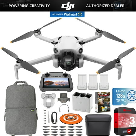 DJI Mini 4 Pro 4K Video Resolution Aerial Drone Bundle with Accessories Included