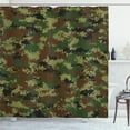thumbnail image 1 of Ambesonne Green Shower Curtain, Grunge Graphic Camouflage, 69"Wx84"L, Green Pale Green Brown, 1 of 3