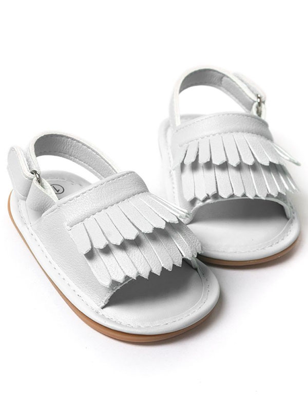 Toddler Girl Tassel Summer Antislip Shoes Soft Rubber Sole Fringed