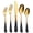 Black/Gold, variant on 20-Piece Black Gold and Silverware Set, 18/0 Stainless Steel Colorful Handle Flatware Set,Service for 4,Modern Cutlery Set Includes Dinner Knives Forks Spoons,Mirror Polished,Dishwasher Safe
