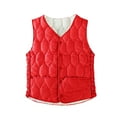 thumbnail image 4 of Fiaer Women's Lightweight Quilted down Vest Sleeveless Button Dowm Padded Gilet Oversized Loose Fit Casual Tops with Pocket Red XXXXXL, 4 of 4