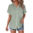 thumbnail image 2 of ZJXFGS Ladies Blouses Ladies Tops Fringe Tops for Women Cute Blouses for Women Women'S Shirts Womens' Tops Tees & Blouses Plus Size Women Blouses Green M, 2 of 9