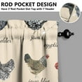 thumbnail image 5 of Kitchen Curtains 36 Inch Short - 3 Panel Set with Cute Farmhouse Egg & Chicken Print, Rod Pocket Window Curtain, 100% Polyester for Rustic Coop, Farm Kitchen, Easy Wash, 5 of 6