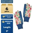 thumbnail image 2 of AMZ Supply 6 Pairs Flowers Blossom Print Gloves Medium Size Dark Blue Floral Pattern Workwear Gloves Pack of 12, 2 of 6