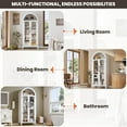 thumbnail image 4 of 63"H Wood Arched Cabinet, Kitchen Pantry Cabinet with Glass Door, Modern Farmhouse Arched Bookcase with Adjustable Shelves for Dining Room and Living Room, Assembly Required, 4 of 7