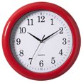 thumbnail image 1 of Decorative Classic Red Round Wall Clock For Living Room, Kitchen, Dining Room, Plastic, 1 of 3